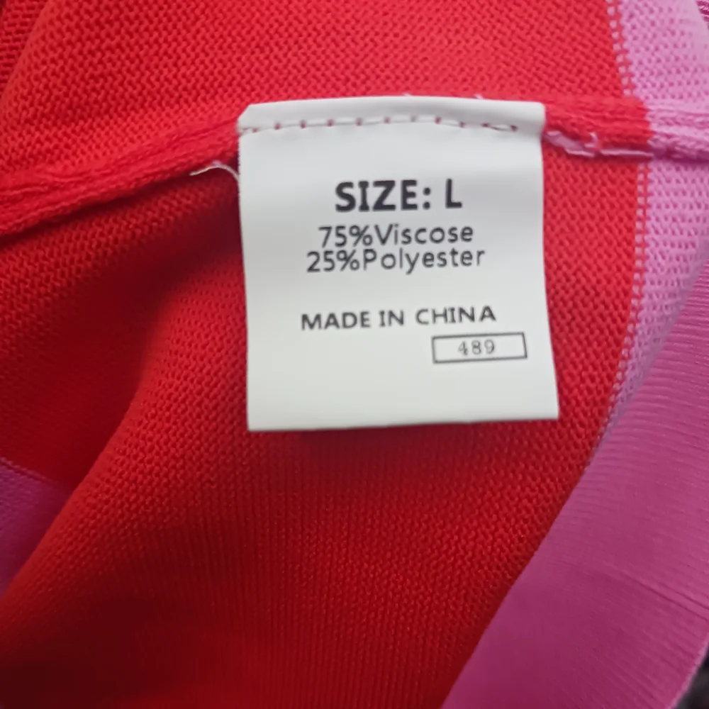 Vibrant Red and Pink Striped Women's Sweater - Picture 8 of 8